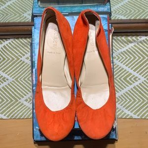 J. Crew Red Orange Cecelia Suede Ballet Slipper Size 7.5